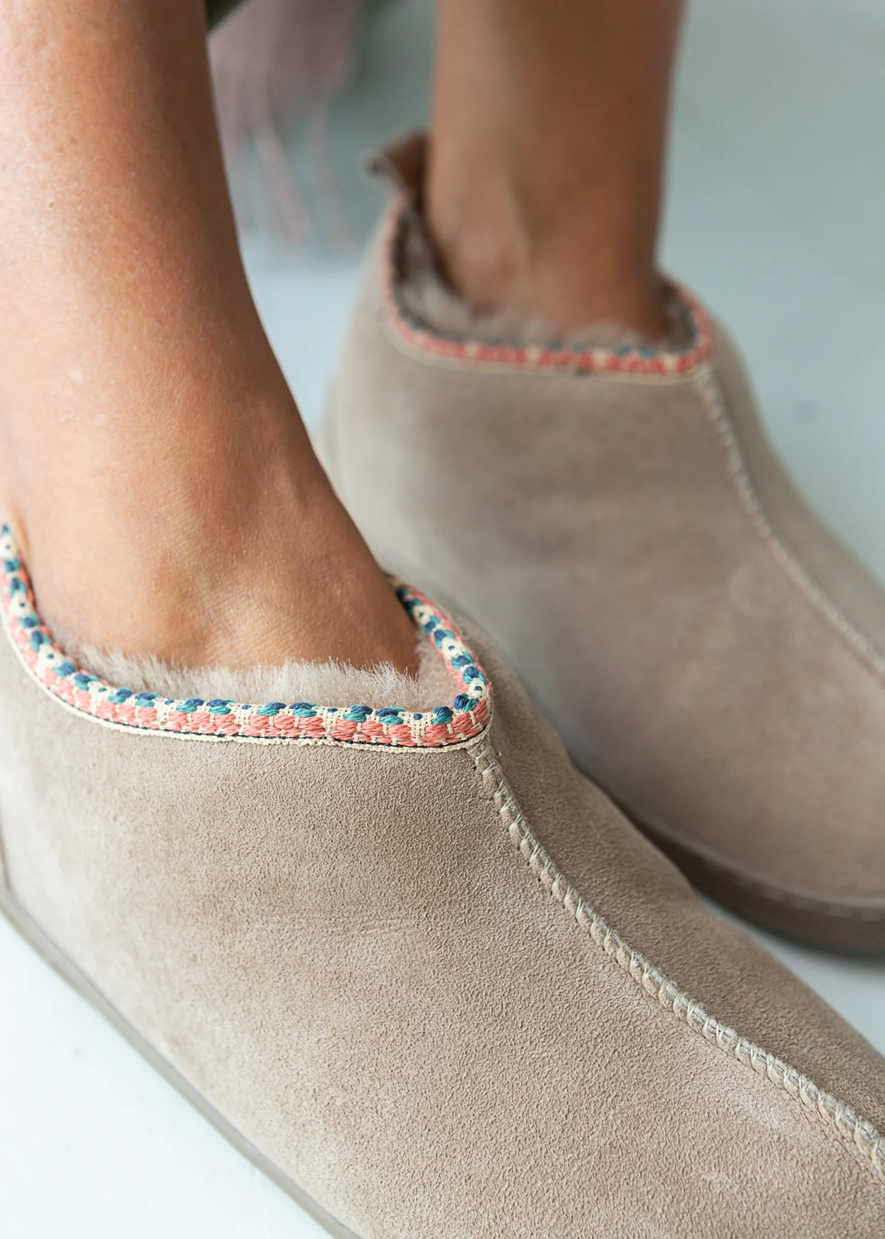 Agnes Sheepskin Boots - Pale Beige - Image 11