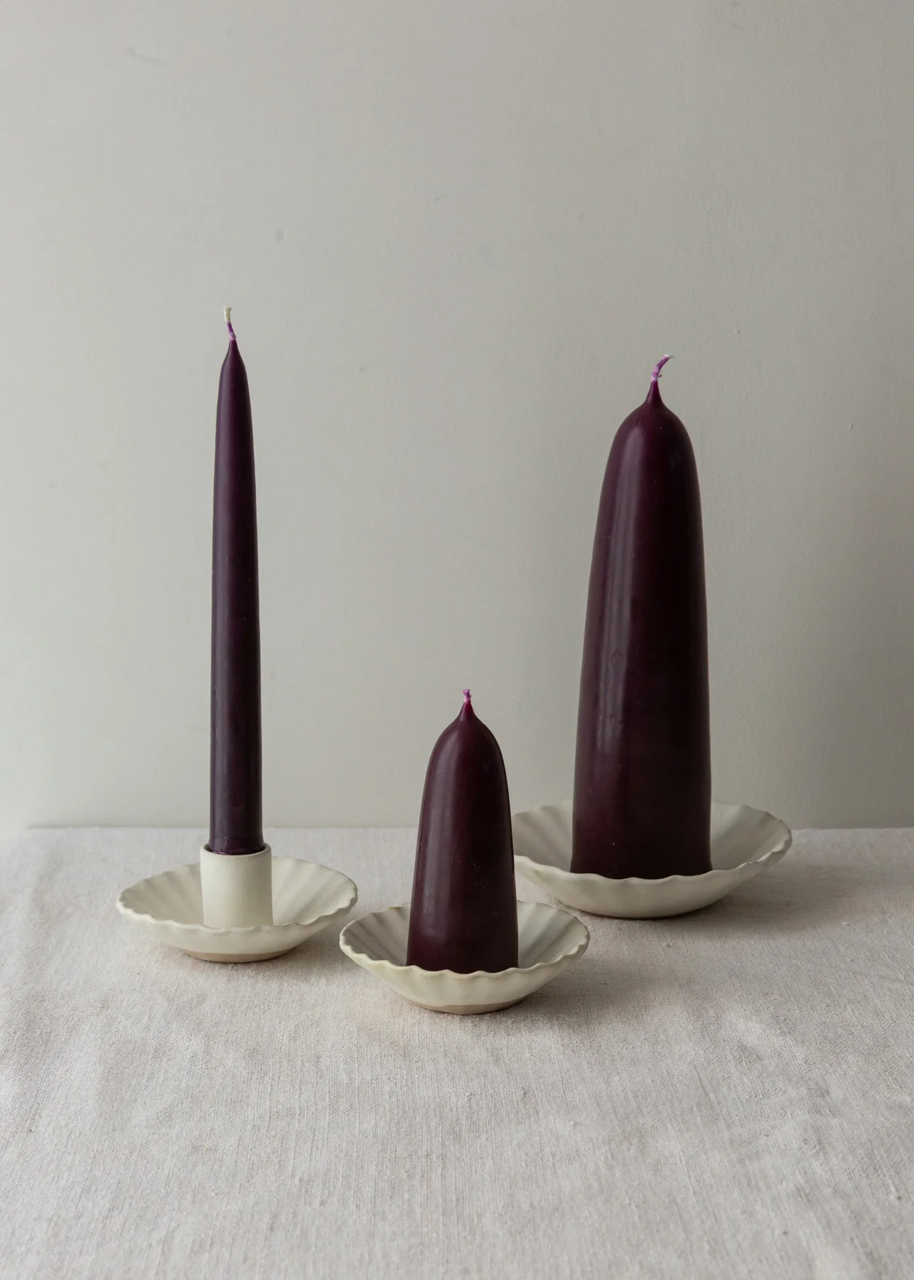 Handmade Fluted Stoneware Candle Holder - Image 4