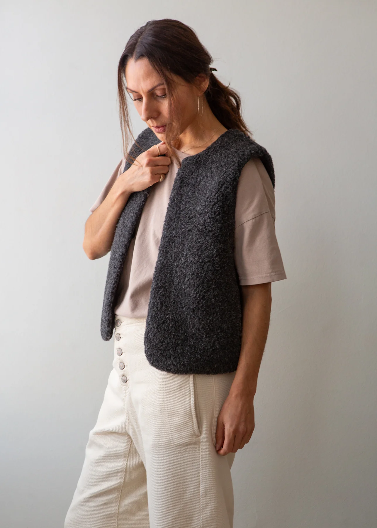 Merino Gilet - Charcoal - Image 4