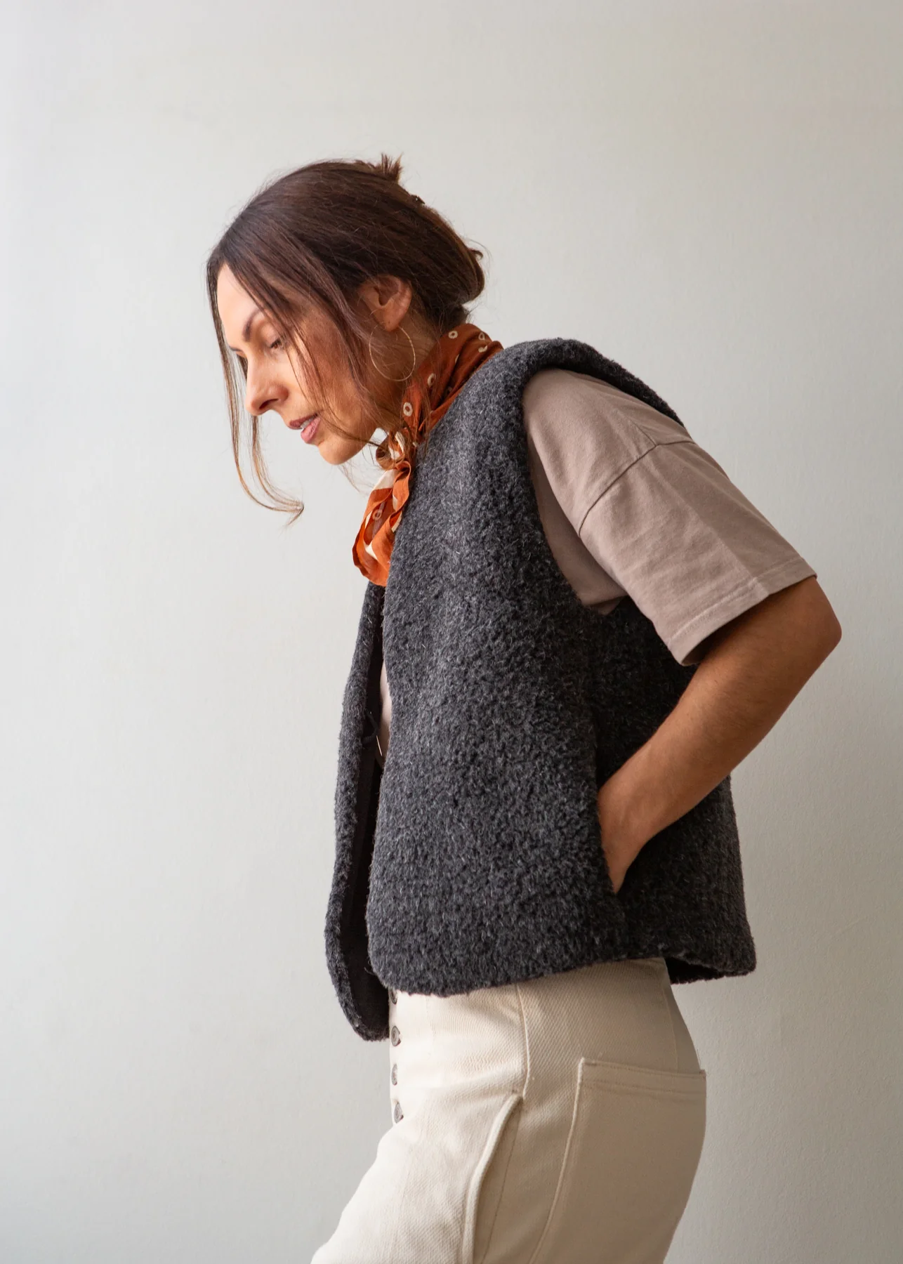 Merino Gilet - Charcoal - Image 6