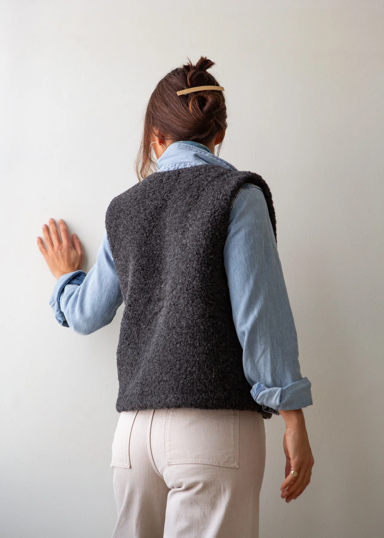 Merino Gilet - Charcoal - Image 7