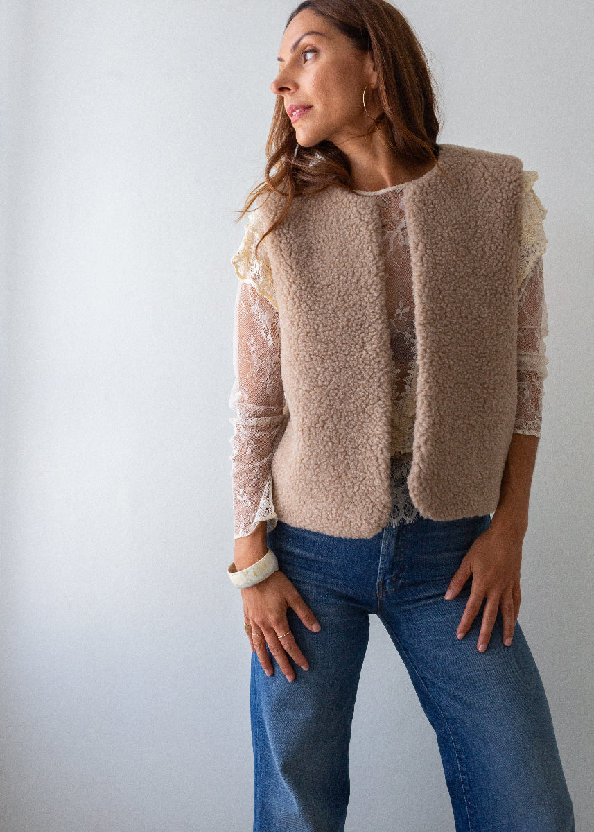 Merino Gilet - Toasted Almond - Image 8