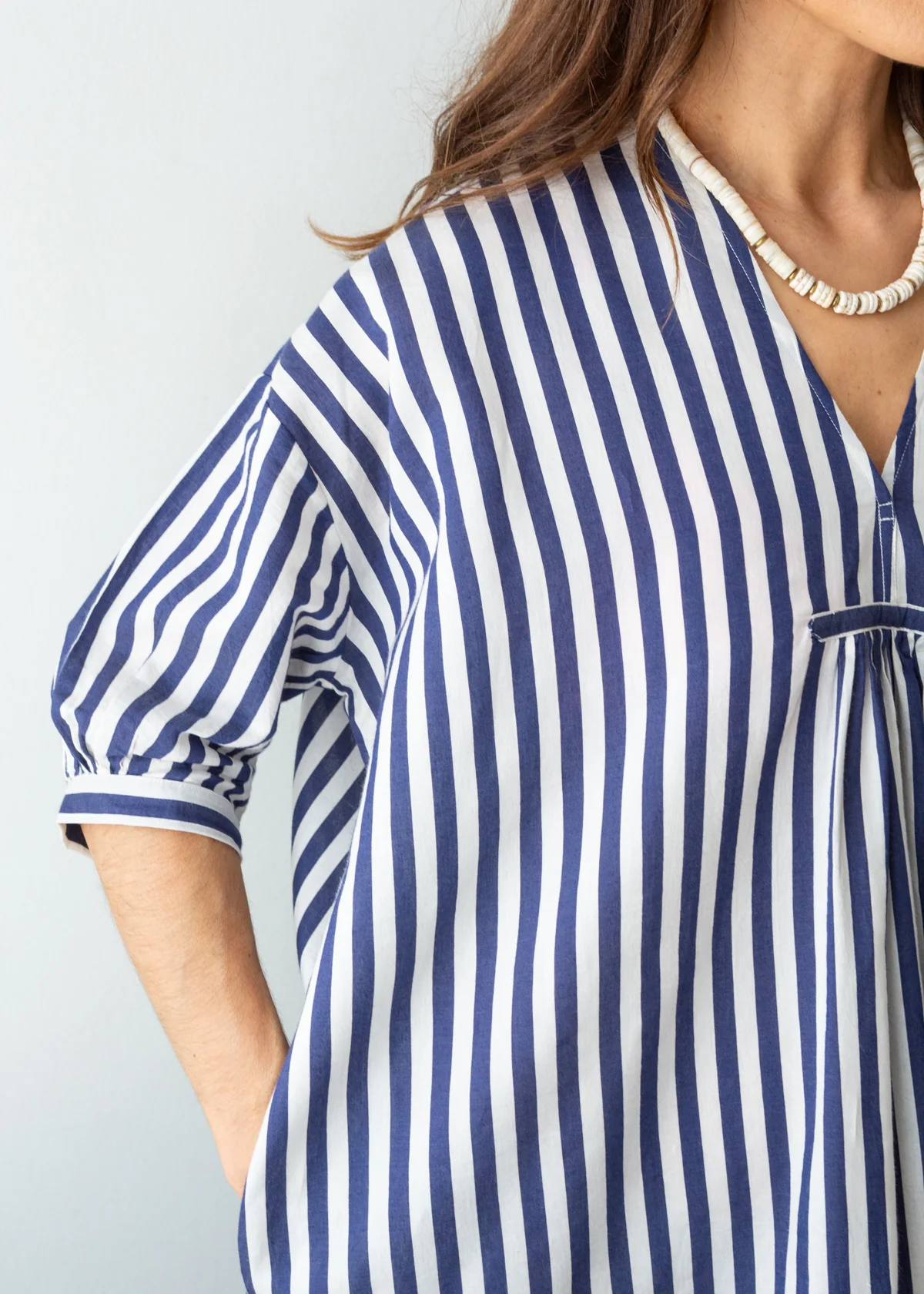 Rene Dress - Indigo Stripe - Image 8