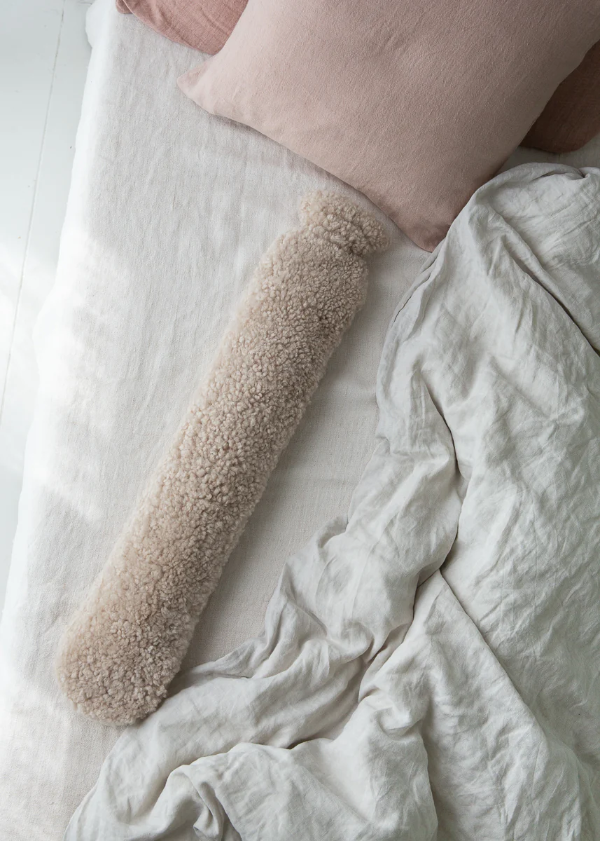 Sheepskin Extra Long Hot Water Bottle – Natural Oatmeal - Image 3