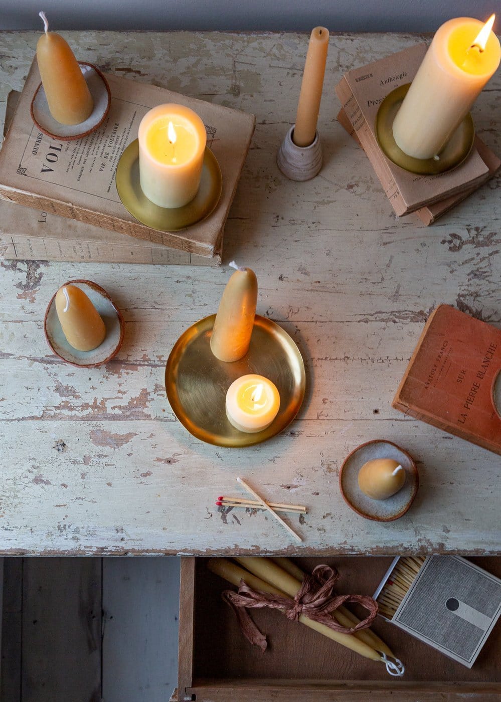 Short Stubby - Boxed pairs of 3 Pure Beeswax Candles - Image 4