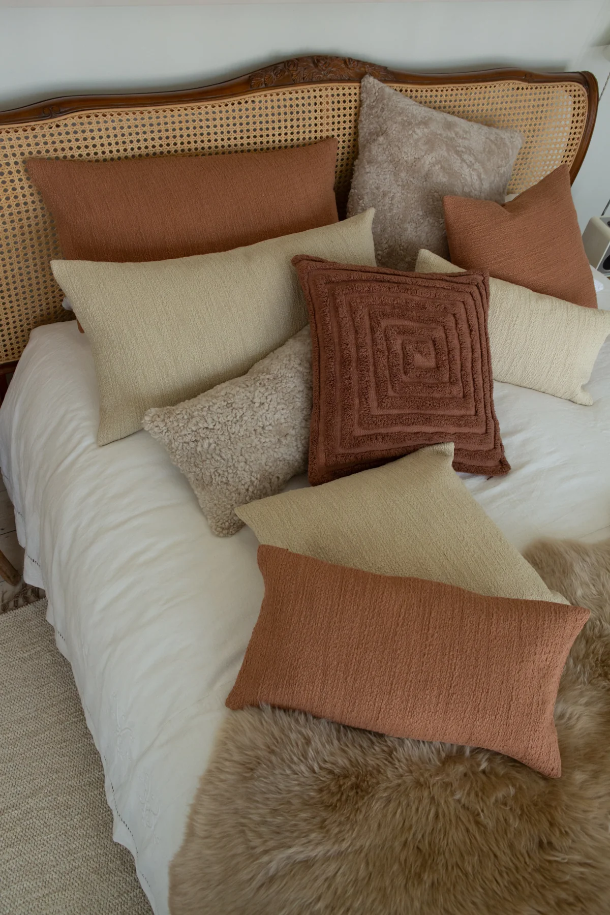 Slubby Cotton Textured Cushion – Large Rectangle – Clay Pink - Image 5