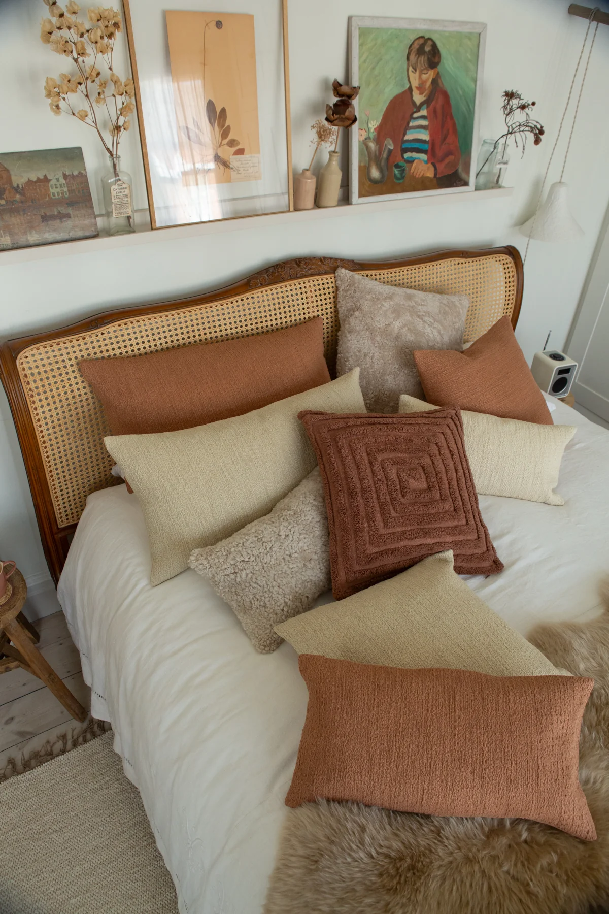 Slubby Cotton Textured Cushion – Large Rectangle – Clay Pink - Image 6