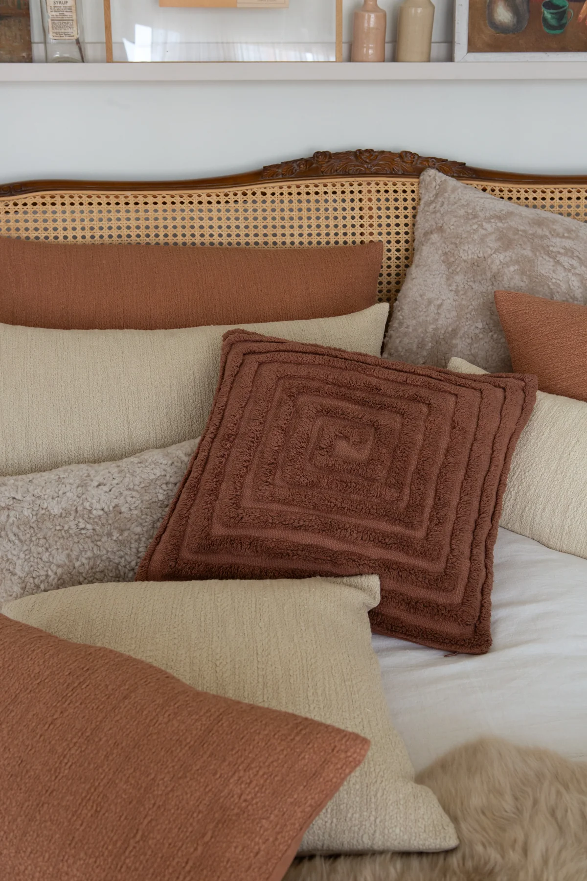 Slubby Cotton Textured Cushion – Large Rectangle – Clay Pink - Image 7