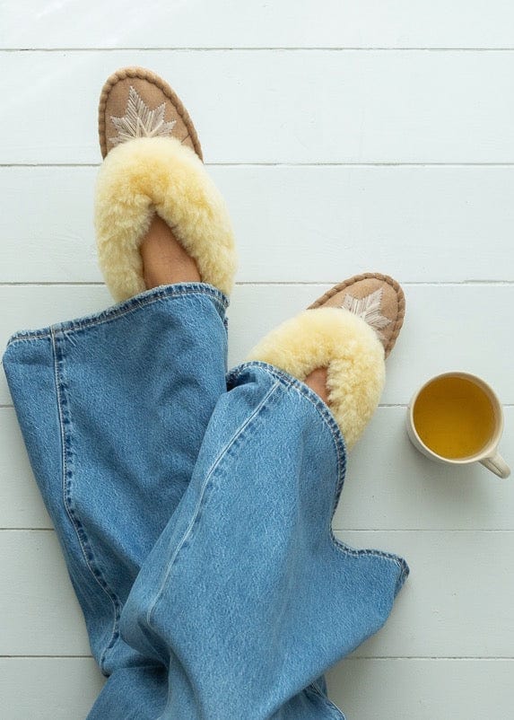 Women's Sheepskin Slippers – Oyster - Image 3
